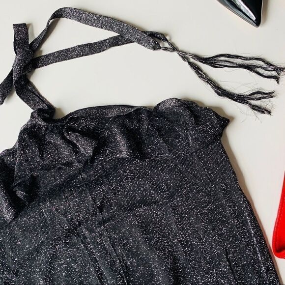 NEW YORK & COMPANY BLACK HALTER BLOUSE - Picture 9 of 15